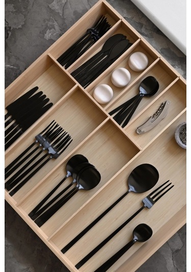 101 Copenhagen Kogei Cutlery 24 Parça Çatal Bıçak Kaşık Seti Siyah