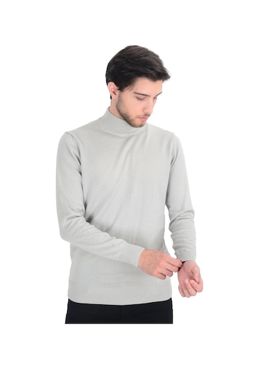 Cengiz İnler Yarım Balıkçı Düz Slim Erkek Triko