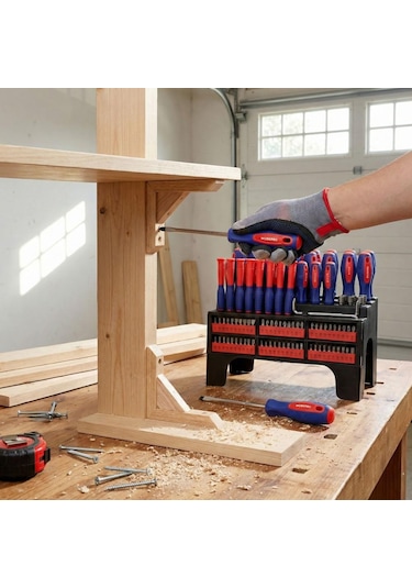 Workpro Wp200560 100 Parça Duvar Askı Aparatlı Profesyonel Cr-v Manyetik Tornavida Ve Bits Uç Seti