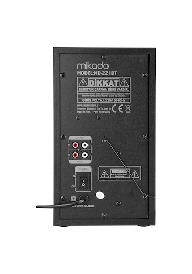 Mikado  Md-221Bt 2+1 40W Siyah Usb+Tf Cart+Fm+Bluetooth  Speaker