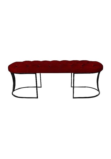 Viego Siyah Bench Puf Bordo
