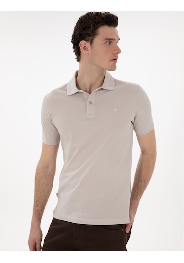 Pierre Cardin Erkek Taş Tişört Basic 50302561-vr049 Taş
