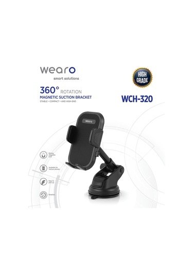 Araç İçi Uzayan Ayarlanabilir Vantuzlu Otomatik Telefon Tutucu - Cam Ve Torpido Için Yüksek Kalite Wch-320