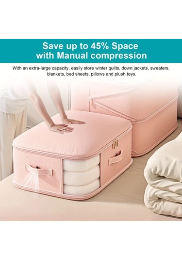 Xuweiwei 2 Katmanlı Gri Fermuarlı Büyük Tasarruf Saklama Çantası Seygi Gri