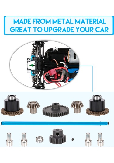 Samdoo Wltoys A949-a979-b K929 Rc Araçları İçin Metal Diferansiyel Seti - 38t+17t Dişliler, Vites, Mekanik Verimlilik Artırıcı