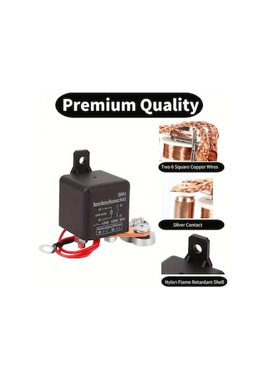 Elmpaly 200a 12vdc Agir Tip Uzaktan Kumandali Araç Akim Kesici Anahtari Çift Kumanda Bakir Kontakli 12v Tüm Araçlar Için