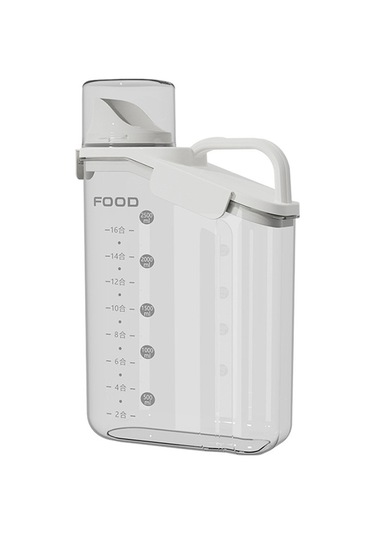 Ezere Nem Geçirmez Büyük Kapasiteli Pratik Ölçü Kaplı Baharat Ve Tahıl Kavanozu 2800ml Beyaz