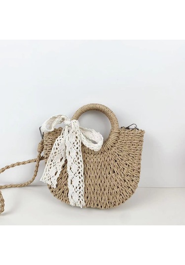 Yeni El Yapımıhasırçanta Kadınçantasıkahverengi Kahverengi