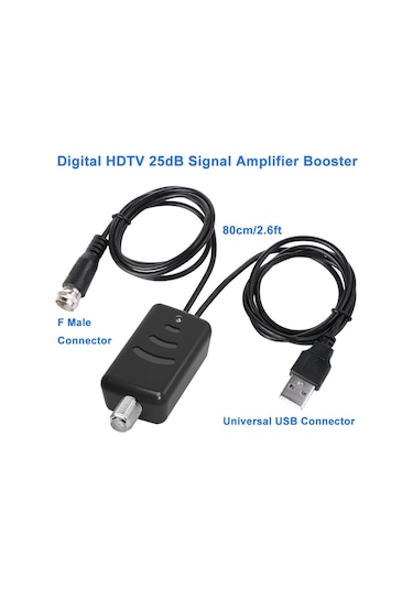 Wezone Dijital Tv Anteni Sinyal Güçlendirici 25db - Ev İçi Hd Kanallar, Alım Aralığı Genişletici, Evrensel Bağlantı - Beyaz Özel Bölgeler Hariç