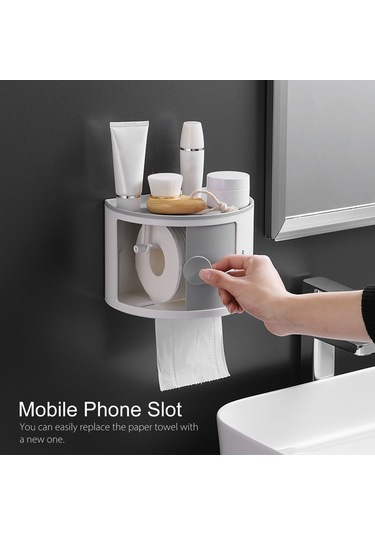 Ximistore9 Siyah Duvar/tezgah Üstü Su Geçirmez Pp Materyalli Çok Amaçlı Makyaj, Havlu Ve Küçük Eşya Saklama Kutusu - 4 Kg Yük Taşıma Kapasitesi Diğer