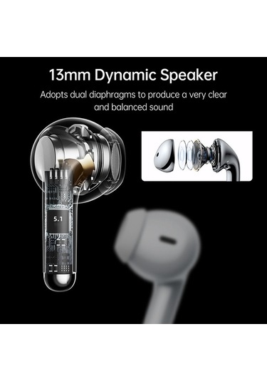 Pazly Lenovo Lp40 Pro Kablosuz Kulaklık - 13mm Çift Frekanslı, Uzun Pil, Otomatik Bağlantı, Siyah/beyaz