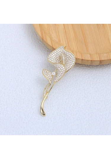 Gelişmiş Lüks 2023 Yeni Lale Çiçek Broşu Zarif Tasarım Gül Beyaz N2-5-4264 N2-5-4264