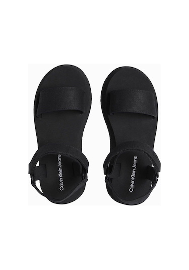 Calvin Klein Velcro Webbin Flat Terlik-7237 Siyah Calvin Klein Velcro Webbin Flat Terlik-7237 Siyah