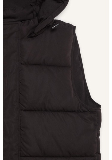 Defacto Su İtici Regular Fit Kapüşonlu Fermuarlı Şişme Yelek W5509az25aubk27 Siyah