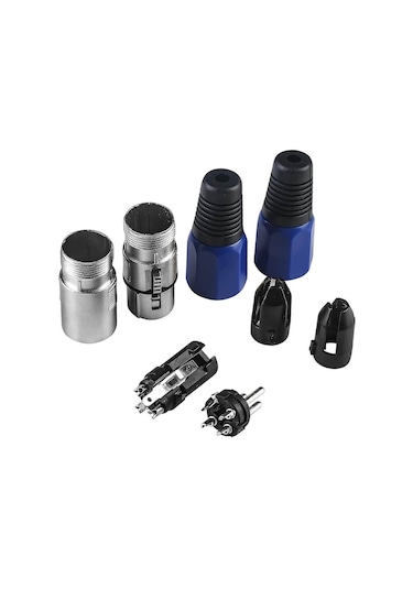 2 Adet - 3 Pin Xlr Konektörü Dişi + Erkek Mikrofon Jackı - Mikrofon Ses Jakı