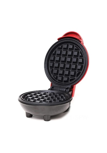 Maiyame Küçük Boy Elektrikli Vafli Makinesi - Çift Taraflı Isıtma, Teflon Kaplama, Ev/seyahat Kullanıma Uygun, Kırmızı, Avrupa Prensi Diğer