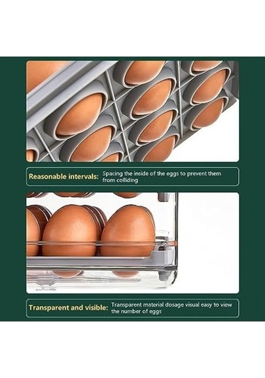 Pazly 32'lik Plastik Yumurta Kabı - Hava Delikli, Darbeye Dayanıklı, Koyu Gri Buzdolabı İçin, Düzenli Depolama, Kullanışlı Mutfak Yardımcısı Diğer
