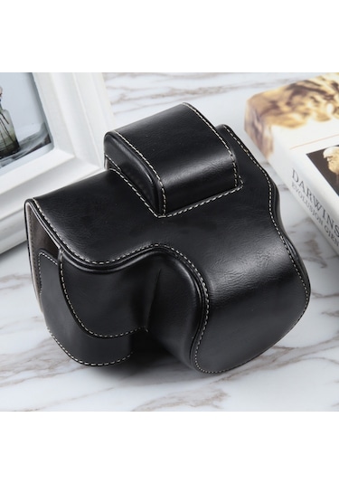 Sones Nikon Z50 / Z30 Kamera Uyumlu Tam Vücut Manyetik Deri Kamera Çantası Askılı Siyah