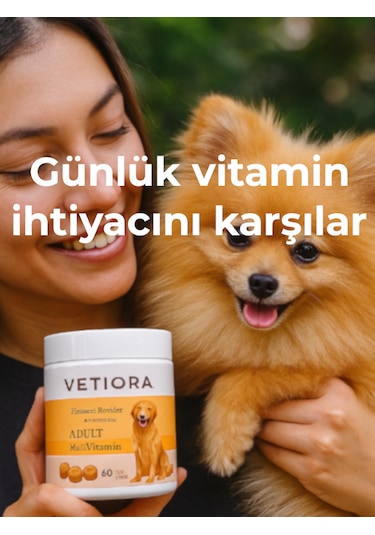 Köpekler İçin Multivitamin Güçlü Bağışıklık Ve Sağlıklı Tüyler İçin Çiğnenebilir Tablet, 150 Gr