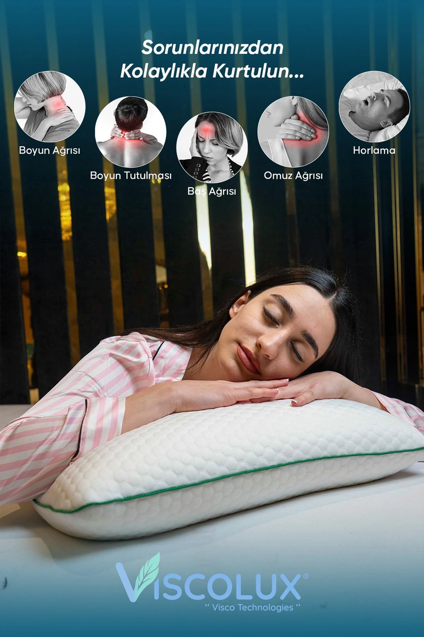 Anadolu Tombul Ortopedik Yastık - Baş Ağrısı Önleyici Klasik Visco Yastık 60x40x15 Yeşil