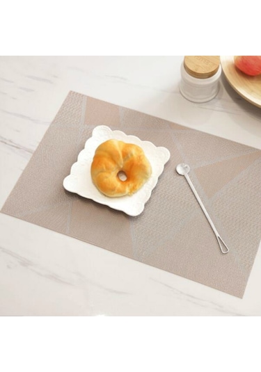 Sones 6 Adet Yaratıcı Çevre Dostu Basit Masa Örtüsü Kahve Kupası Altlığı, Boyut: 30x45cm Bej