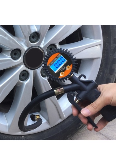 Sones Araba Dijital Lcd Ekran Lastik Hava Basıncı Şişirme Ölçer Araç Test Cihazı Enflasyon İzleme