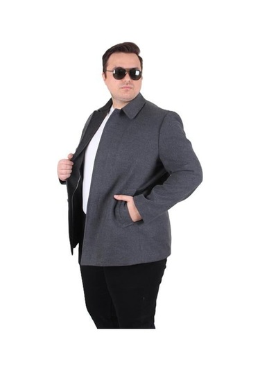 Starbattal Erkek Büyük Beden Kaşmir Kaban 103008 Fume Fume