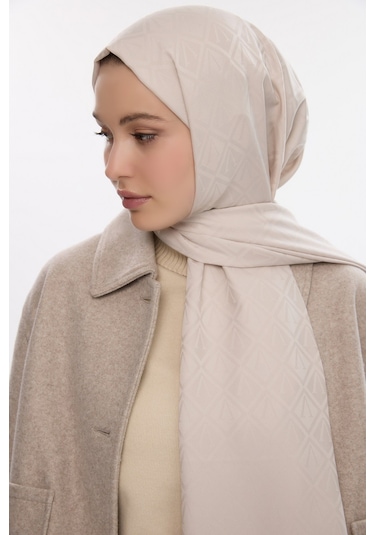 Mirsoy Scarf İpeksi Jakar Şal V Desen Taş