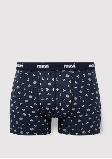 Mavi - 3Lü Baskılı Lacivert Boxer Seti 0911505-70490