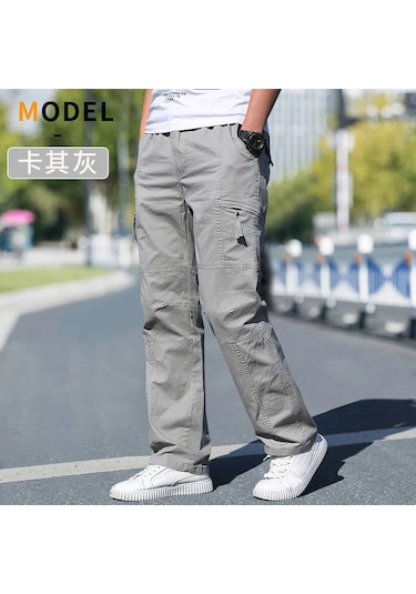 Gqxaon Erkek Kargo Pantolon - Pamuk Siyah İş Pantolonu - Rahat Yaz Tırmanma Joggers Kırmızı