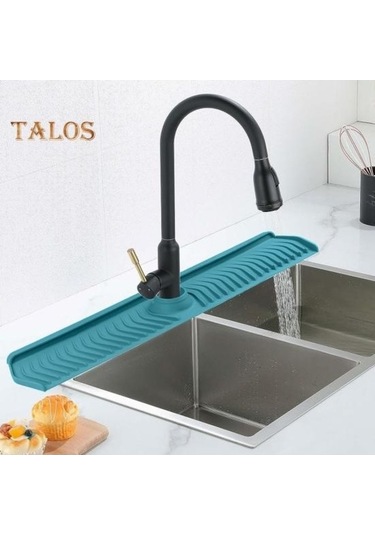 Novahub Siyah Silikon Lavabo Bataryası Drenaj Pedi, Kolay Kurulum, Mutfak İçin Uygun, Damlama Tutucu Tepsisi Siyah