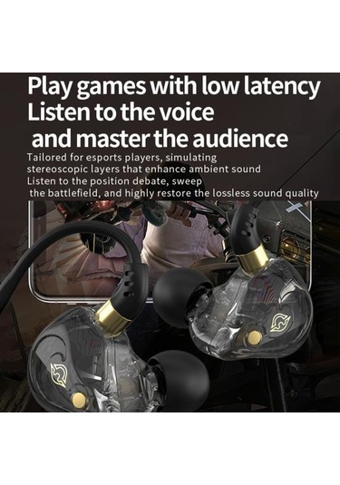 Profesyonel Kulaklık Düşük Gecikme Düğmesi Kontrolü Müzik Dinleme