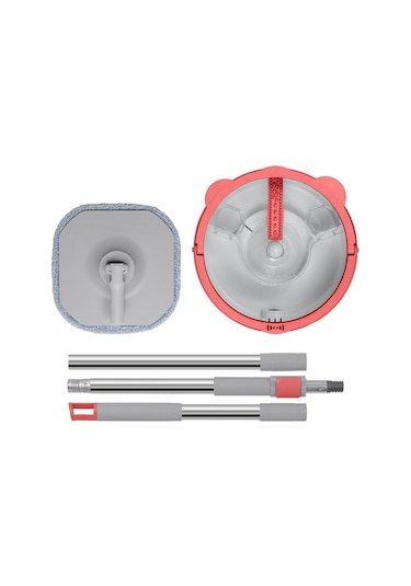 Pony Gri 4 Adet Mikrofiber Mop Temiz & Kirli Suyu Ayırma Özelliği Otomatik Temizlik Seti Paspas