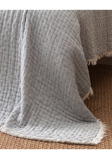 Madame Coco Grania King Size Pamuklu Yatak Örtüsü - Mavi 8684427016589 Mavi