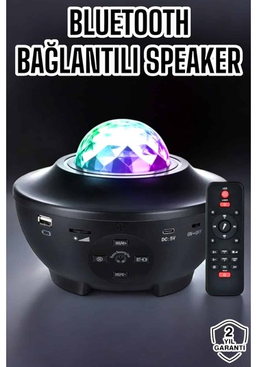 Yıldızlı Gökyüzü Projektörü Uzaktan Kumandalı Çocuklara Özel Şarjlı