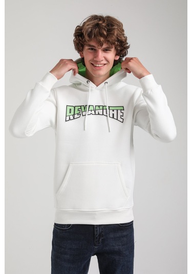 Kapüşonlu Ekru Slim Fit Hoodie 23fwm64058 Ekru