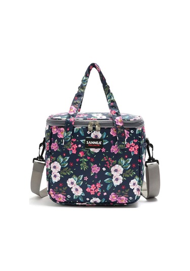 Teltree Yararlanabilir Çiçek Desenli Isı Saklama Yemek Çantası - Erkek/kadın İçin Ofis, Seyahat, Piknik, Manzaralı Toplantılar Ve Partiler İçin Sıcak/soğuk Tutma Özelliğiyle Dayanıklı Poliester Materyal Çok Renkli