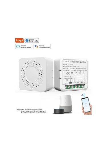 Dancemonkey Akıllı Wifi Anahtarı - 16a Çift Yönlü, Tuya Zamanlayıcı Ve Sesli Komut/ Beyaz