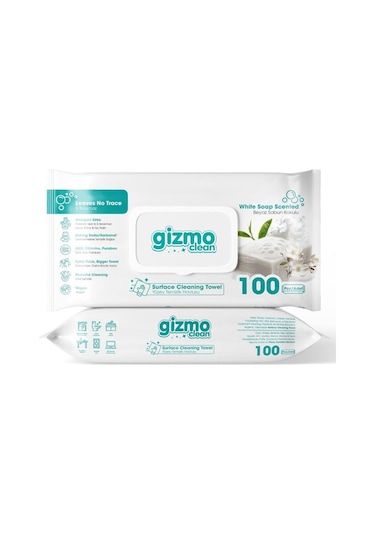 Gizmo Clean Yüzey Temizlik Havlusu Beyaz Sabun Kokulu 24 Paket 2400 Yaprak Beyaz