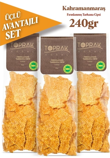Toprak Doğal Fırınlanmış Tarhana Cips Avantajlı Set 3 x 80 G
