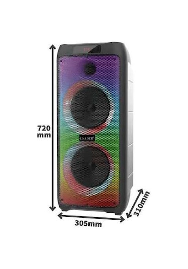 Leader LP-8100 8 incx2 RGB Taşınabilir Ses Sistemi