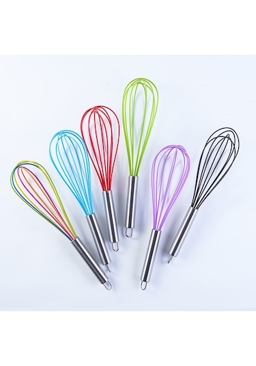 Cbtx Silikon Yumurta Çırpıcı Ev Yumurta Mikseri Mutfak Aletleri Krem Pişirme Araçları, Renk: 12 İnç Siyah