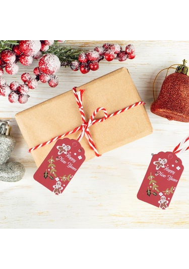 Yılbaşı Happy New Years Yazılı Hediye Etiketi, Yeniyıl Paketleme