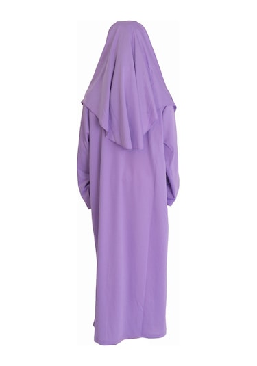 Lila Fermuarsız Namaz Elbisesi Lila