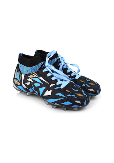 Papuç Sepeti Dgn-2303 Erkek Çocuk Çoraplı Krampon Spor Ayakkabı Mavi