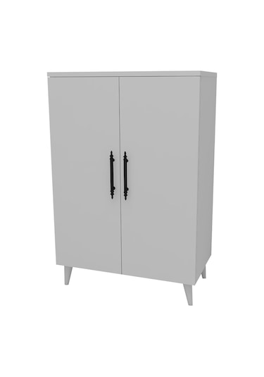 Pegasus 3 Raflı 2 Kapaklı Çok Amaçlı Dolap Mutfak Banyo Balkon Erzak Killer Dolabı - Beyaz