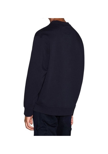 Erkek Regular Fit Nakışlı Yazı Logolu Sweatshirt - Lacivert Deep Navy