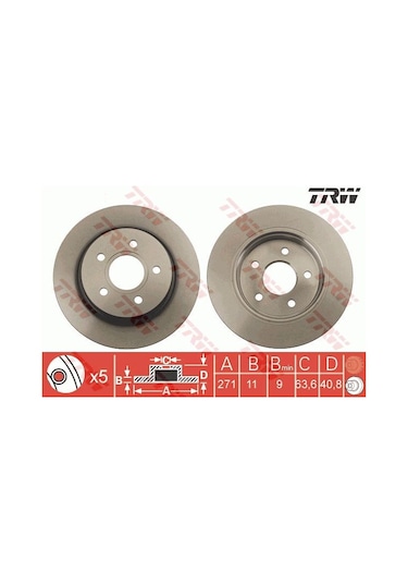 Ford Focus 3 Arka Fren Diski 271 mm Çap 2011-2018 Trw