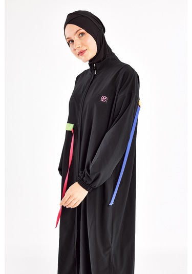 Uzun Tam Boy Spor Likra Tam Kapalı Tesettür Mayo 1228 Siyah Siyah07 Siyah