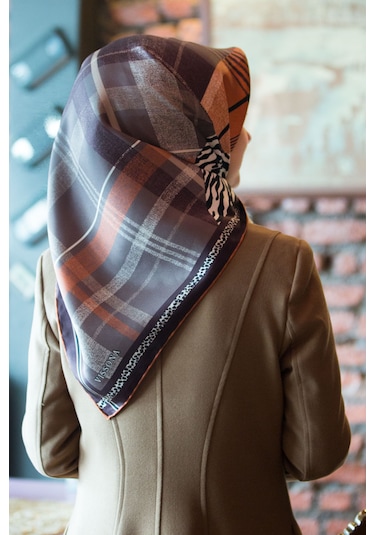 Vissona Twill İpek Eşarp Bej, Taba 16347-0014